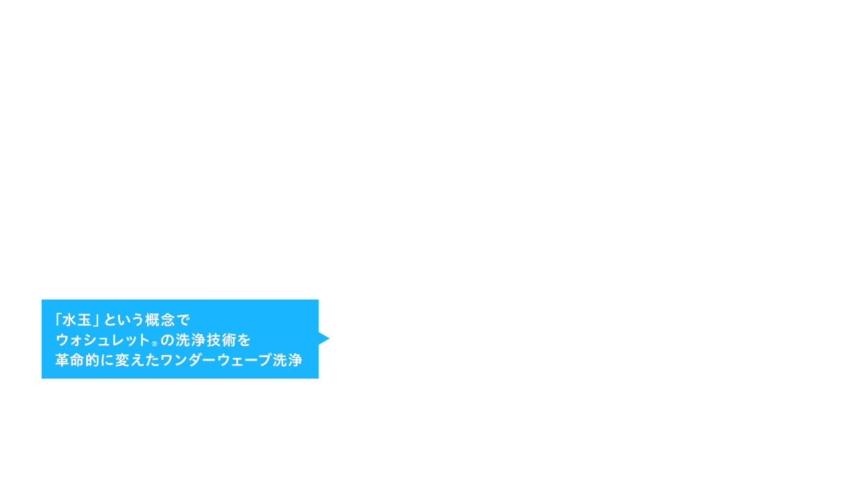 「水玉」という概念でウォシュレット®の洗浄技術を革命的に変えたワンダーウェーブ洗浄