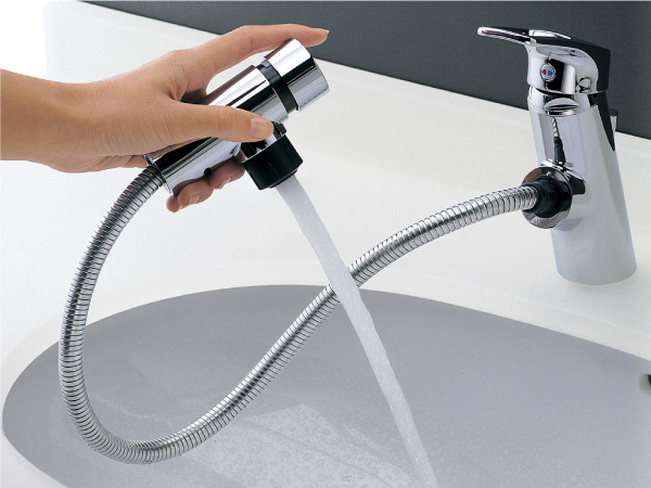 衝撃特価 TOTO ユーティリティ用シングル混合水栓 湯側角度規制付き 洗面所用 受注生産品