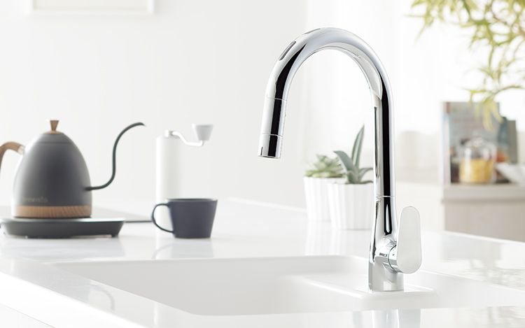 水ほうき toto キッチン水栓 新商品NEWS TOTO キッチン用タッチレス水