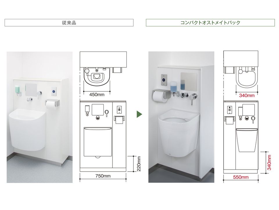 コンパクトオストメイトパック | バリアフリー配慮商品・手すり・アクセサリー | 商品情報 | TOTO株式会社