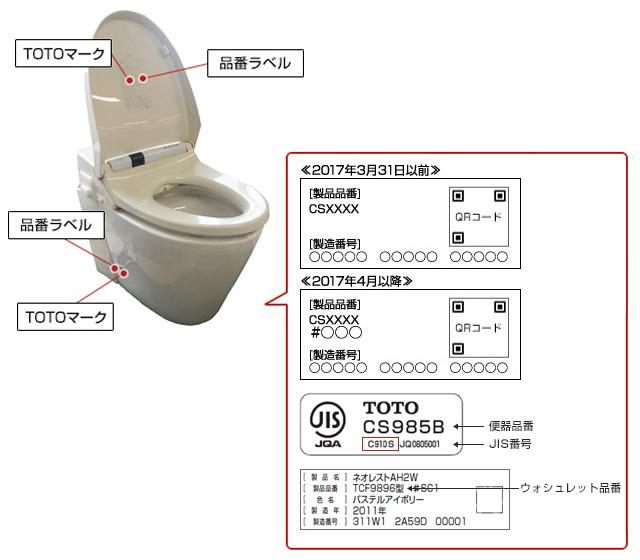 トイレの品番を調べる 品番を調べる お客様サポート TOTO株式会社