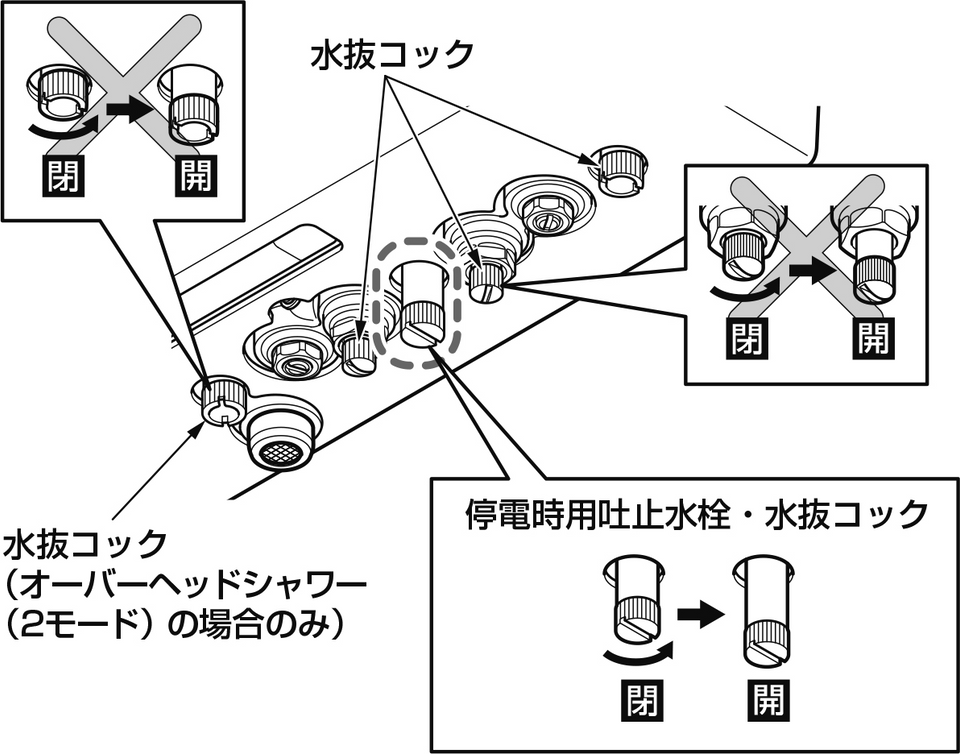 停電時のご使用方法 | 修理 | お客様サポート | TOTO株式会社