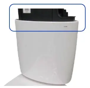 Photo of the inner material of the toilet tank, made from over 80% recycled plastic