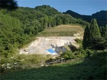 This photo shows reforestation in an area where mining has been completed. 
