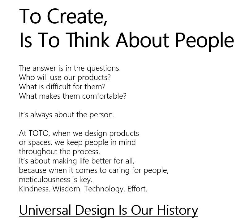 TOTO's Universal Design Approach