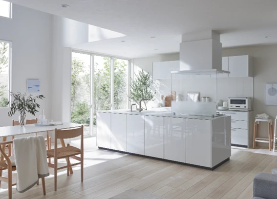 自然光をたっぷりと取り込む明るい空間