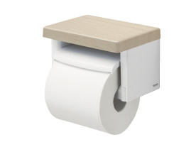 新品　TOTO トイレットペーパー収納　ワイド　 ダルブラウン ユアサプライムス.com｜TOTO 棚付紙巻器（1連、木目棚）ダル