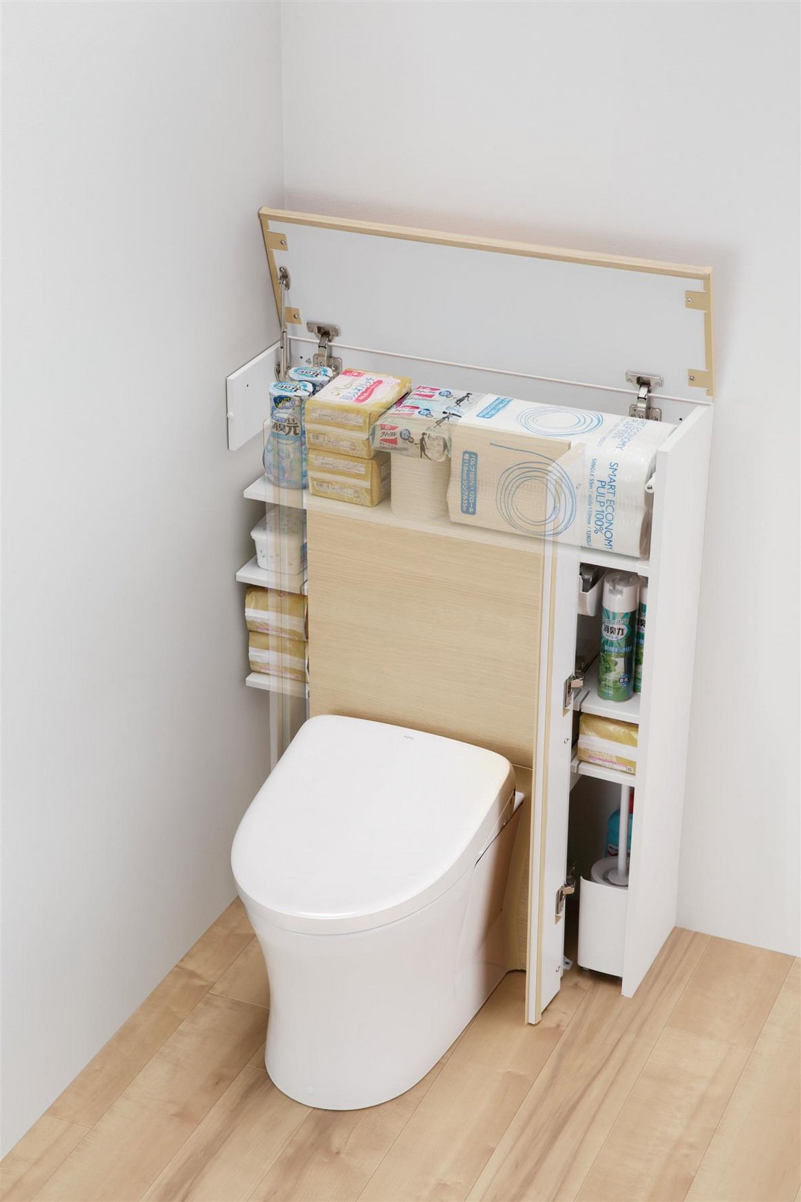 TOTOならではのレイアウト：まるごと収納できるキャビネット