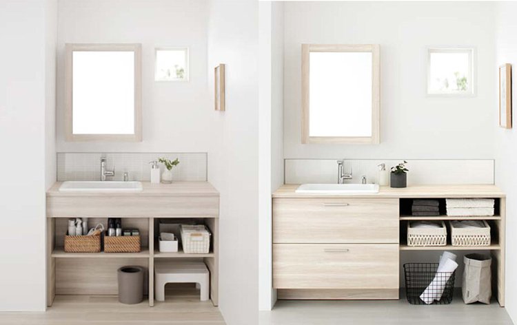 ポイント3：キャビネットやカウンターを空間に合わせてぴったり調整できる