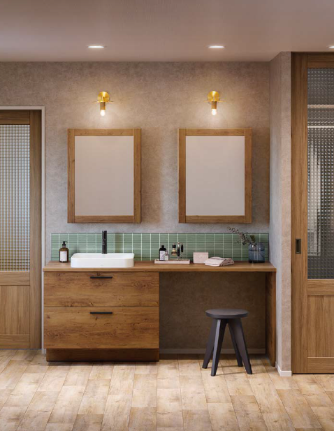 ゆったり身支度できるセカンド洗面