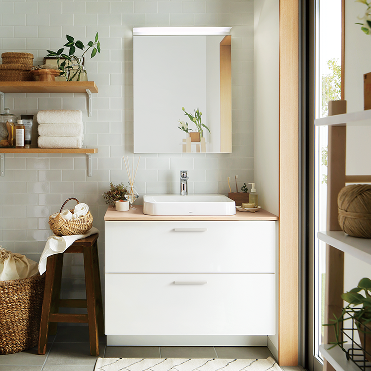 ###TOTOドレーナ 洗面化粧台 ハイクラス 一般地 セルカダークグレー 2枚扉 間口750 受注約1週〔GG〕 TOTOドレーナ 洗面化粧台 ハイクラス 一般地 ライトウッドN 回避なし 2段