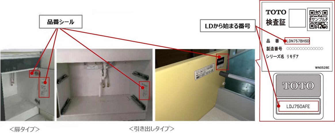 Maさま確認ページ♡ 洗面化粧台の品番を調べる | 品番を調べる | お客様サポート