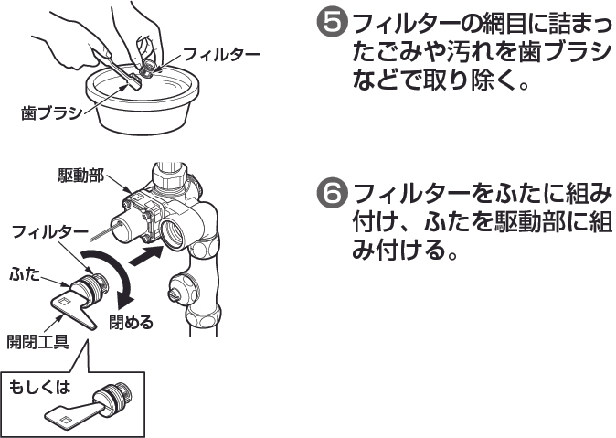 水栓金具（キッチン）のお手入れ・調整 | お手入れ・点検 | お客様サポート | TOTO株式会社