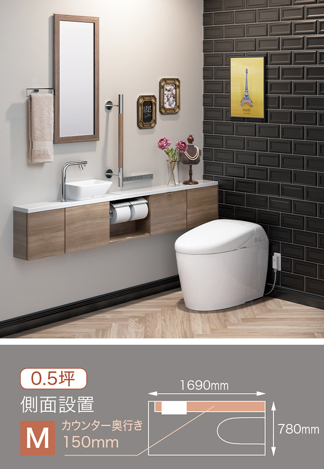 品番： YSC46AX #EL   YSC46AX #MW   TOTO：埋込タイプ  手洗器付キャビネット（オートストップ水栓） - 3