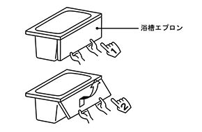 バスエプロンの取り外しによるお手入れ | お手入れ・点検 | お客様サポート | TOTO株式会社