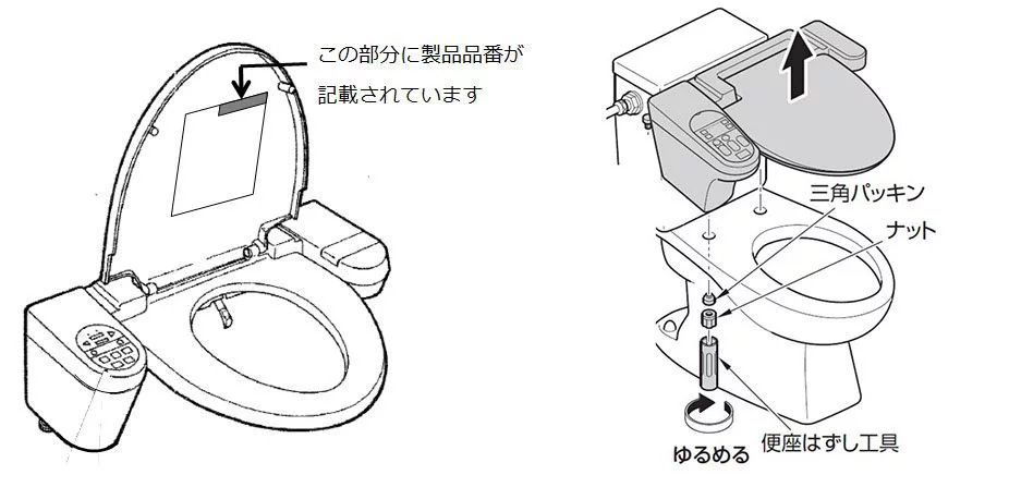 ウォシュレットの取りはずし方 | 修理 | お客様サポート | TOTO株式会社