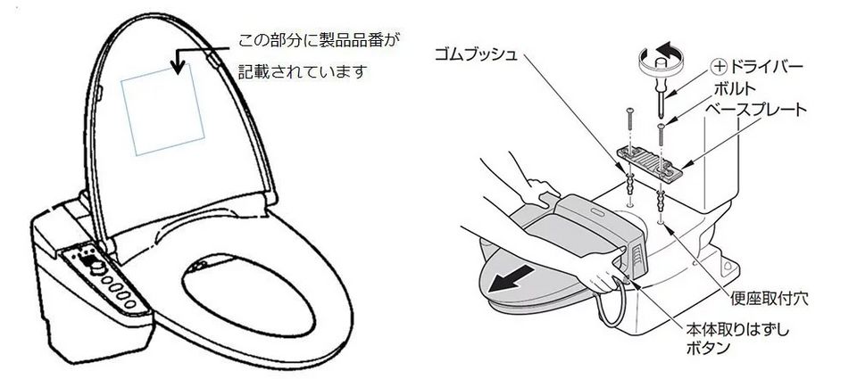 ウォシュレットの取りはずし方 | 修理 | お客様サポート | TOTO株式会社