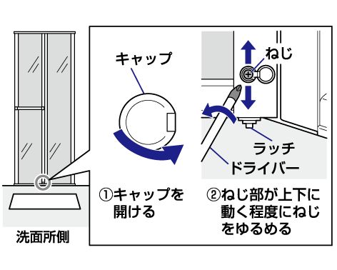 ドアの動きをよくしたい | 修理 | お客様サポート | TOTO株式会社
