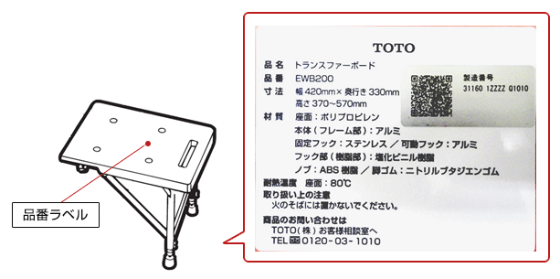 福祉機器の品番を調べる | 品番を調べる | お客様サポート | TOTO株式会社