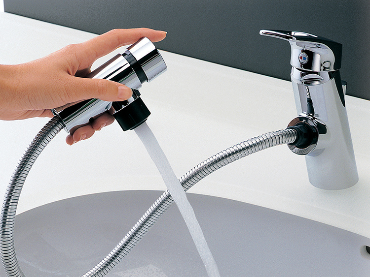 洗面所用水栓金具 タッチスイッチ・ホース付きタイプ | 水栓金具（洗面