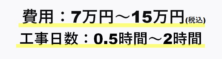 ウォシュレット交換の場合、費用は7～15万円（税込）